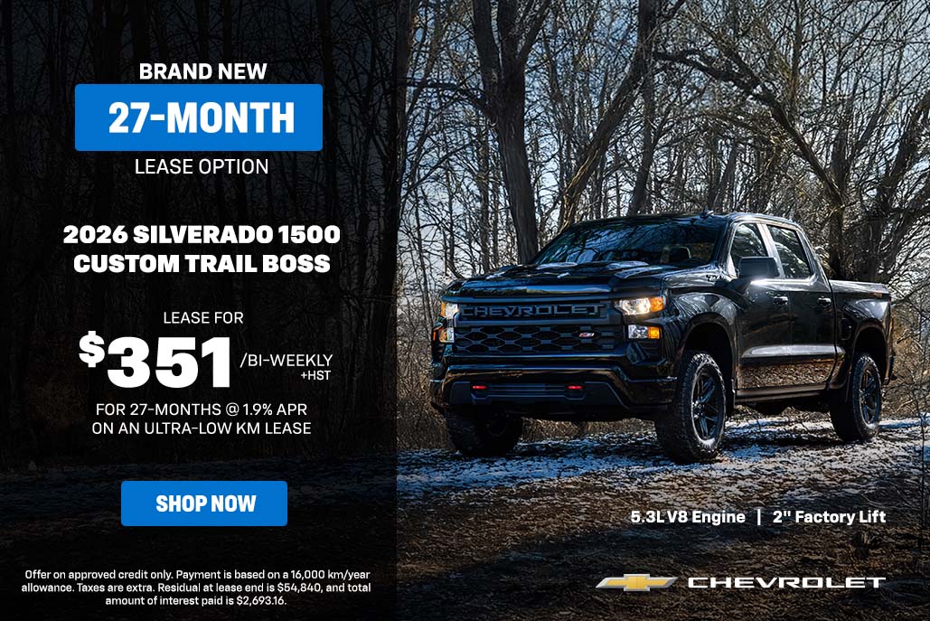 2026 Silverado Custom Trail Boss Lease Offer